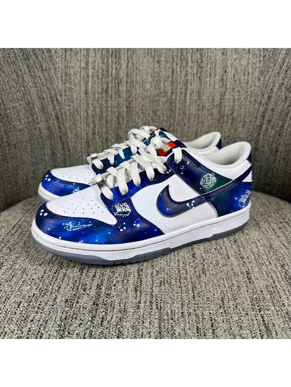 Nike Dunk Low X LEGO Galaxy GS White Blue Womens 8 6.5Y Basketball Sneakers